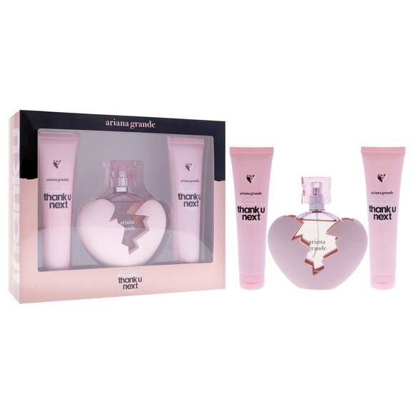 ARIANA GRANDE THANK U NEXT 3 PCS GIFT SET EDP 3.4 Oz BODY SOUFFLE SHOWER GEL!